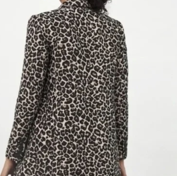 Anthropologie Leopard Print Contemporary Pea Coat Blazer Career Date Night 0 NWT - Picture 3 of 12